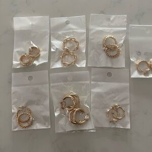 Gold Hoop Earrings Set